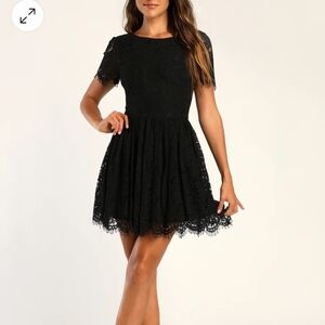 Lulu's Elegant Black Lace Dress